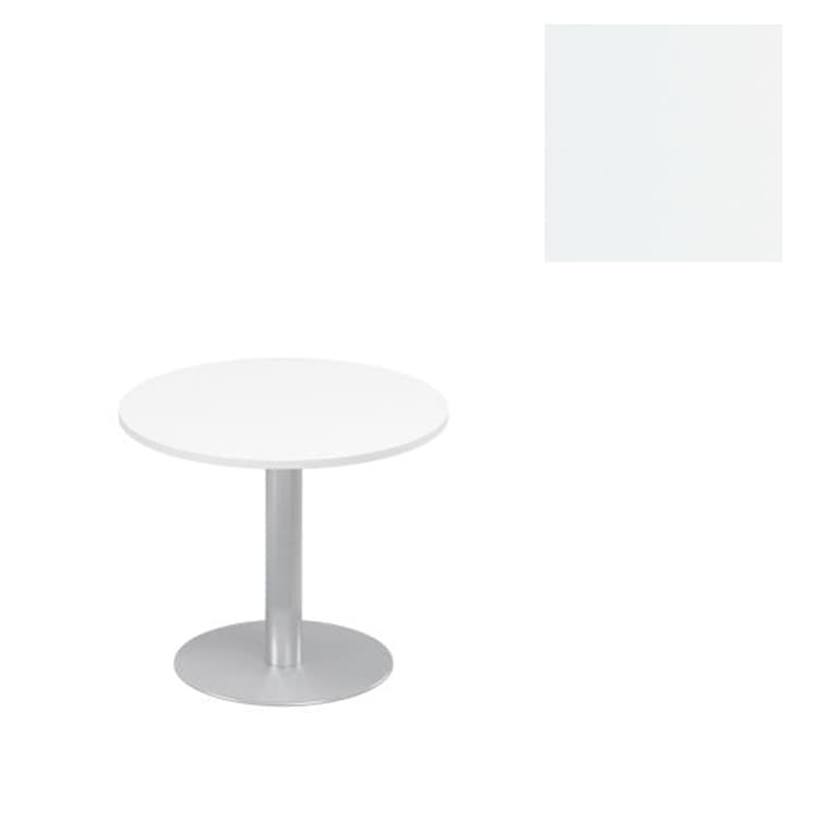 Стол для переговоров круглый на опоре-колонне Юнитекс А4 А4 ХР 141 БП (90x90x73.9) белый премиум
