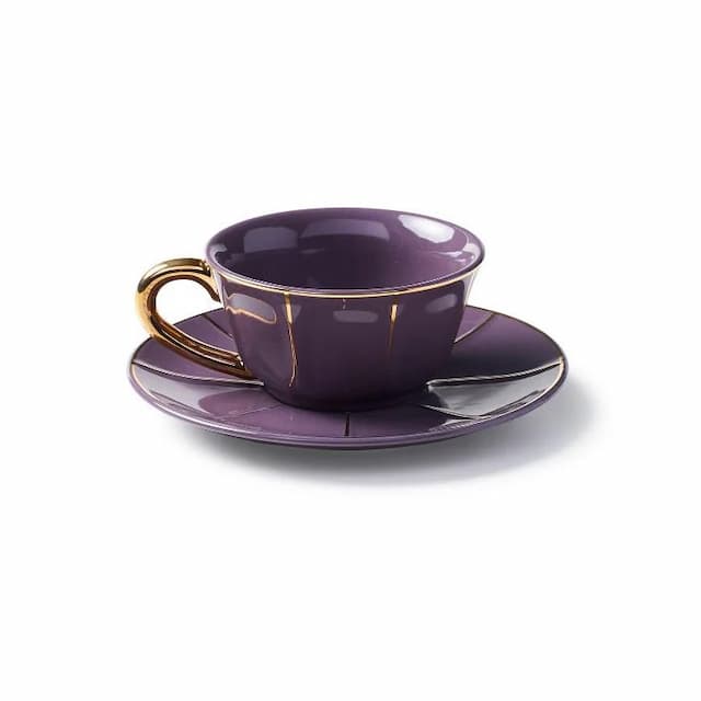 Чайная пара 200 мл, чашка h 5,6 см, d 10,6 см, блюдце d 17,3 см Bitossi Vintage FTB00504 (цвет Porpora)