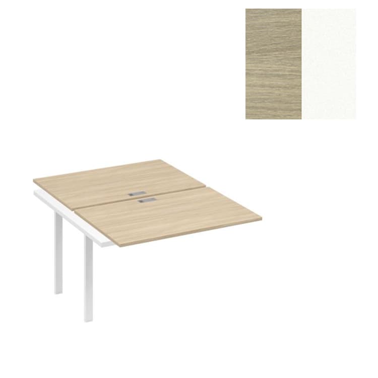 Секция стола Юнитекс А4 станции на каркасе TRE (2х120) А4 Б3 176-1 ДК (120x164x75) дуб скандинавский/металлокаркас белый