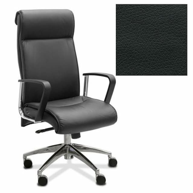 Кресло руководителя Юнитекс Dark трапеция экокожа премиум черная CN1114