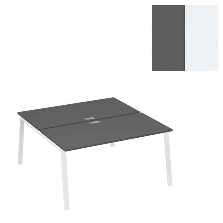 Рабочая станция Юнитекс А4 (2х160) каркас TRE А4 Б3 178 АР (160x164x75) антрацит премиум/металлокаркас белый