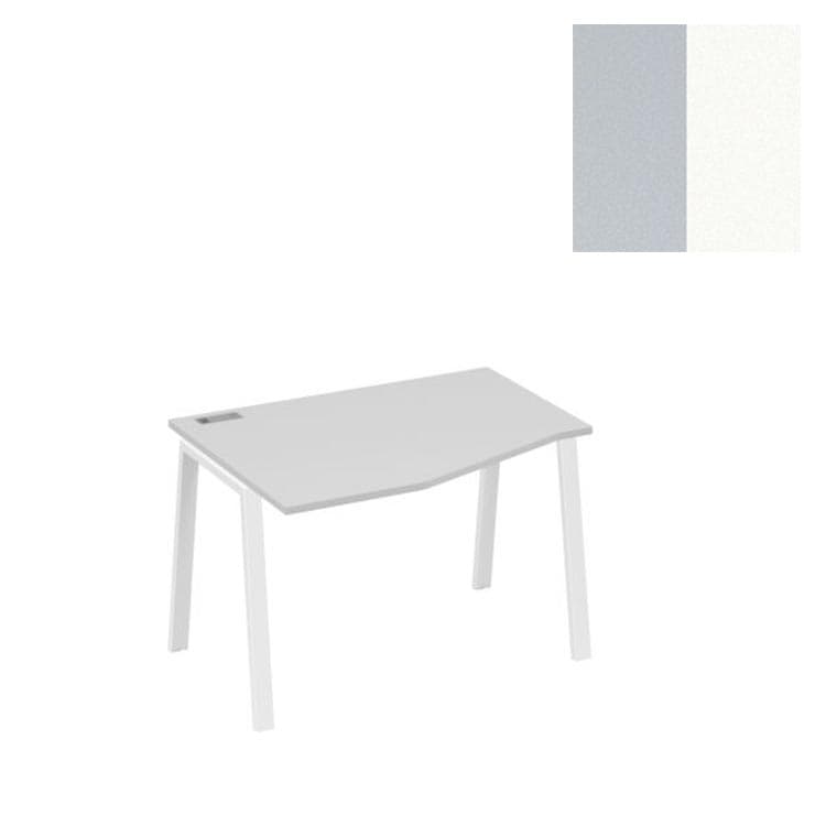 Стол эргономичный левый Юнитекс А4 "Техно" на металлокаркасе TRE А4 Б3 061 СЕ (120x90x75) серый/металлокаркас белый