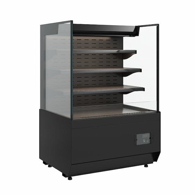 Витрина холодильная Carboma Cube 2 KC70 VM 0,9-2 STANDARD открытая, горка прямая боковина (версия 2.0) (9005)