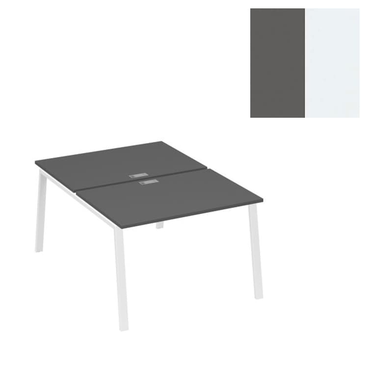 Станция Юнитекс А4 (2х120) рабочая с металлокаркасом TRE А4 Б3 176 АР (120x164x75) антрацит премиум/металлокаркас белый