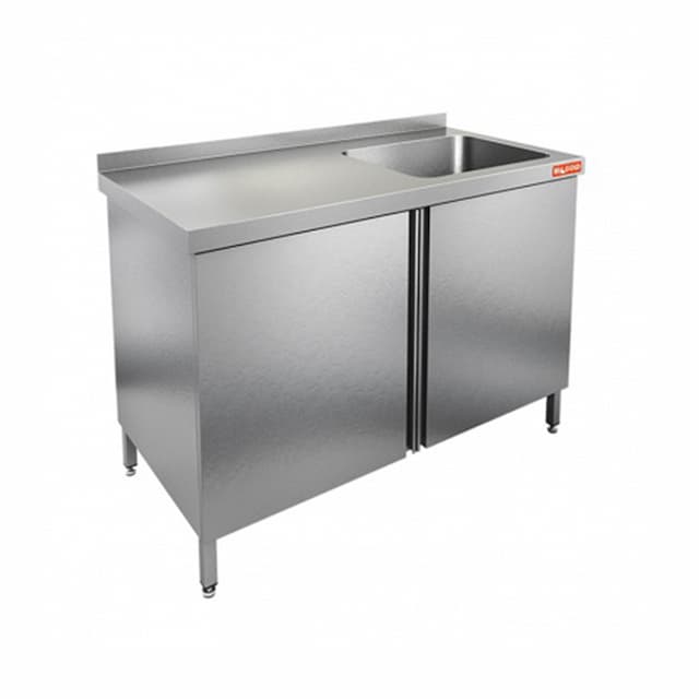 Стол производственный с распашными дверцами и моечной ванной Hicold НСЗ1М-15/7БП